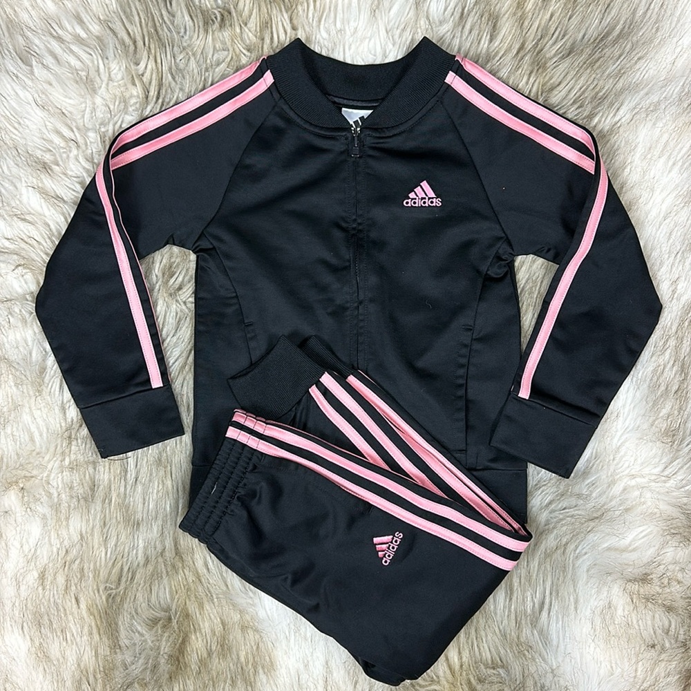 adidas Kids Black and Pink Matching Set